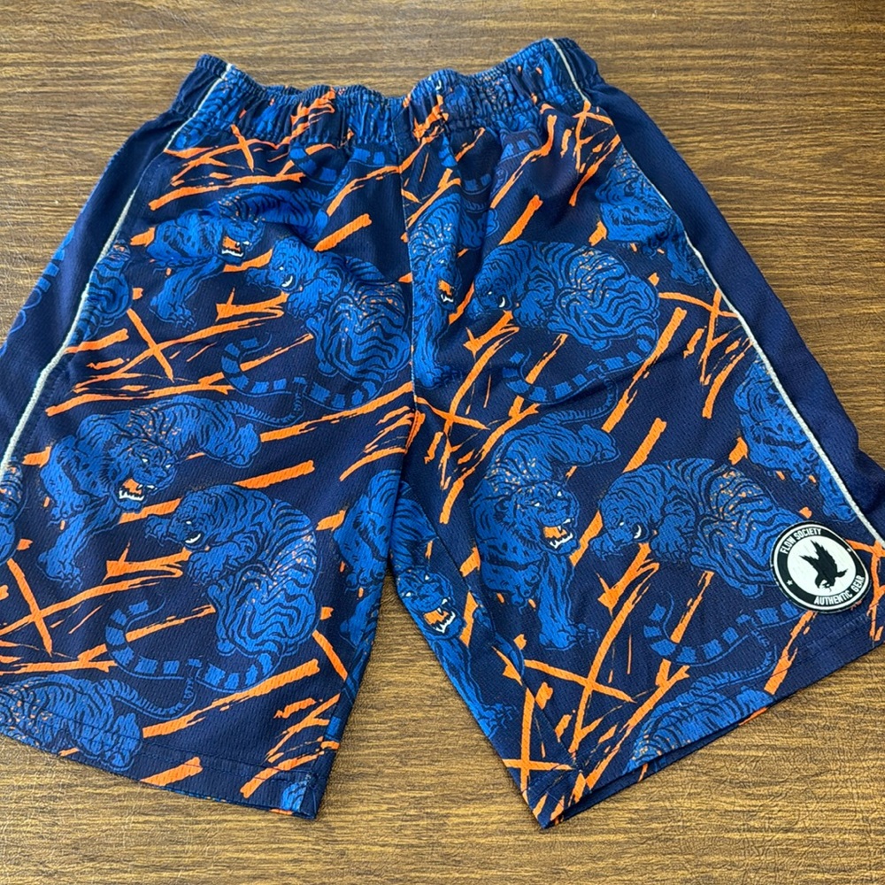 Boys Tiger Print Flow Society Shorts - Size Medium